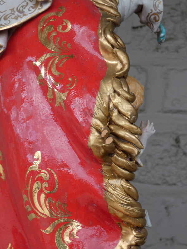 XL 27,5 italian Pattarino school terracotta madonna angels statue figurine italy