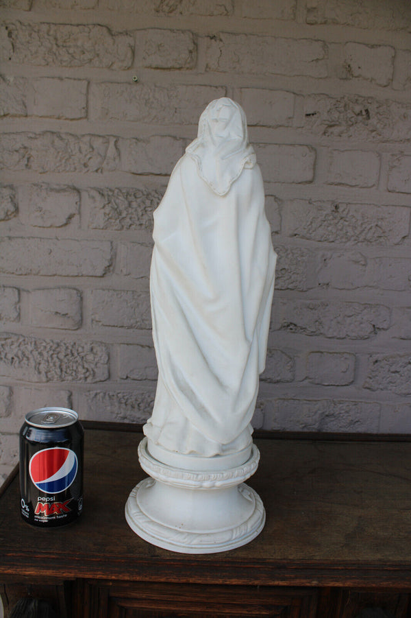 Antique Belgian Porcelain bisque madonna mary child figurine Large religious