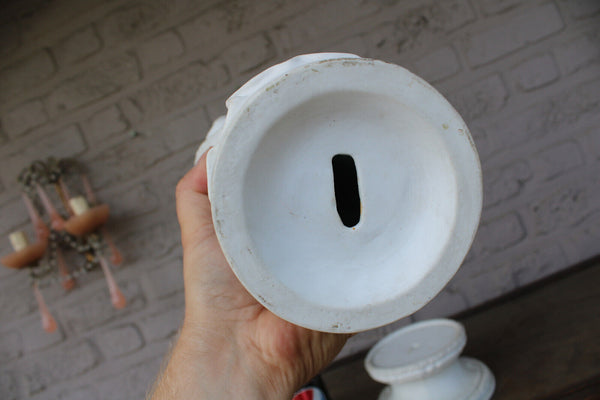 Antique Belgian Porcelain bisque madonna mary child figurine Large religious