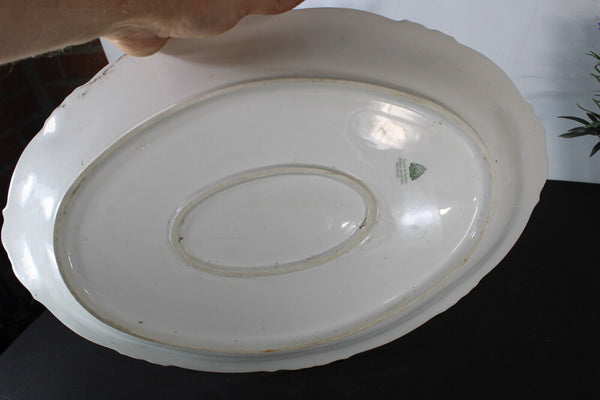 XL Antique LIMOGES marked porcelain hand paint bird tray plate