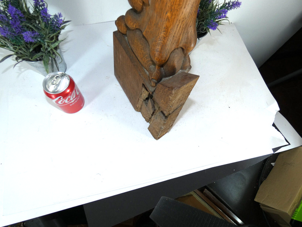 Antique wood carved departure staircase Bird dragon statue