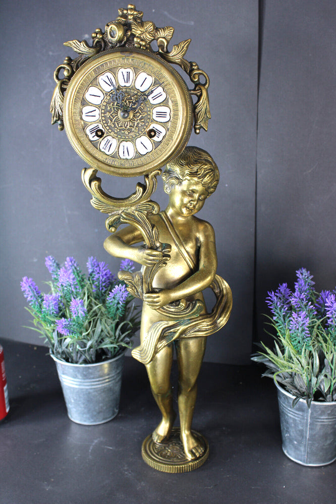 Vintage Bronze cherub putti clock figural
