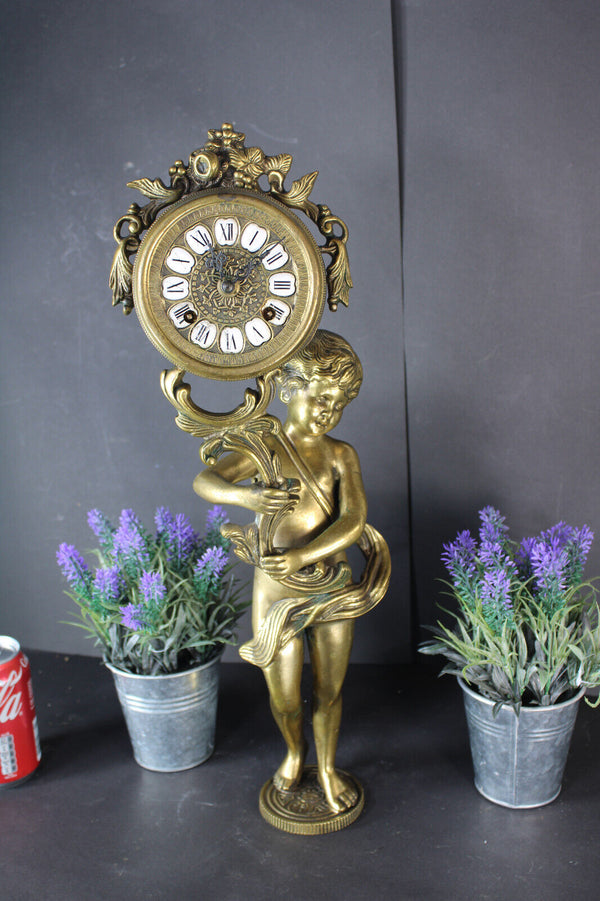 Vintage Bronze cherub putti clock figural