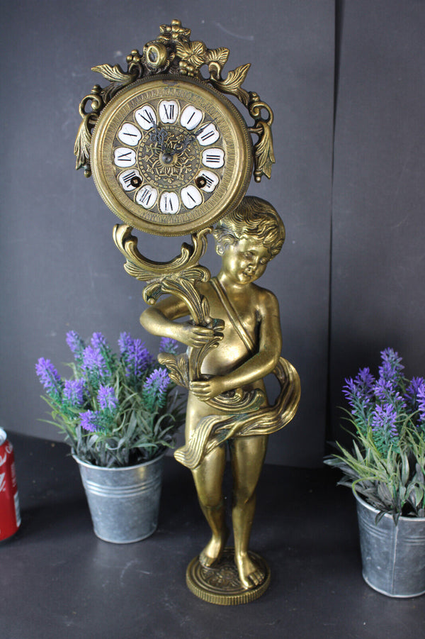 Vintage Bronze cherub putti clock figural