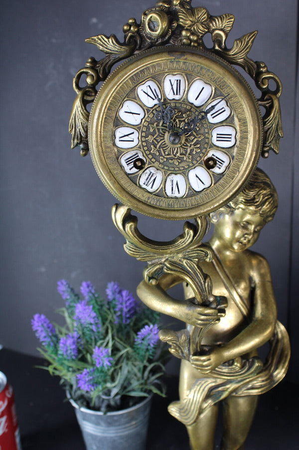 Vintage Bronze cherub putti clock figural