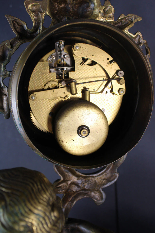 Vintage Bronze cherub putti clock figural