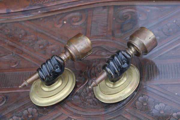 pair bronze maison charles Wall lights sconces hand form