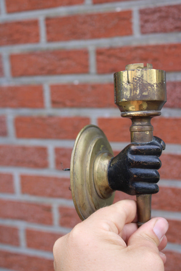 pair bronze maison charles Wall lights sconces hand form