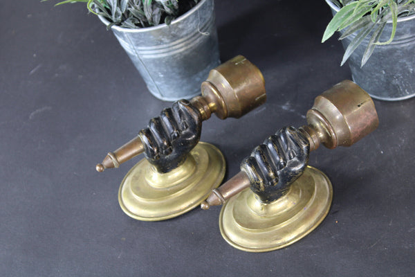 pair bronze maison charles Wall lights sconces hand form