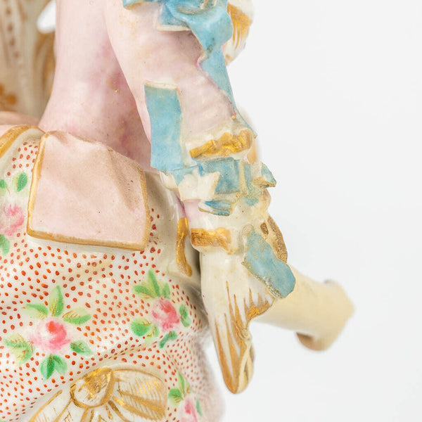 PAIR antique 19thc JACOB PETIT candle holder vieux paris porcelain vases