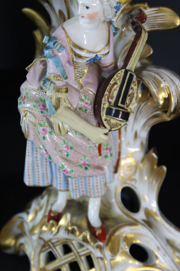 PAIR antique 19thc JACOB PETIT candle holder vieux paris porcelain vases