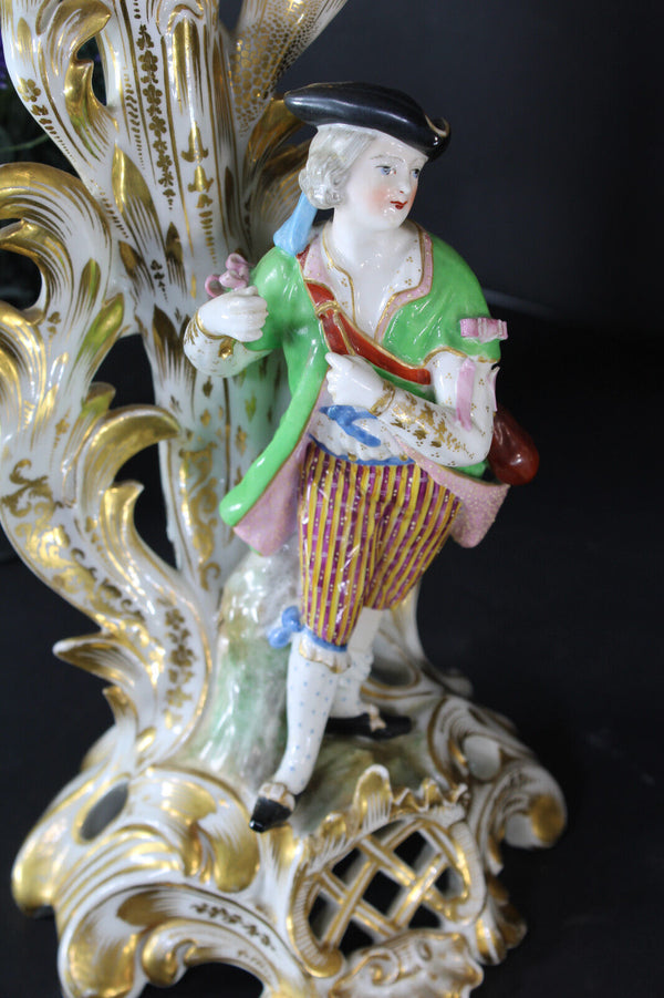 PAIR antique 19thc JACOB PETIT candle holder vieux paris porcelain vases