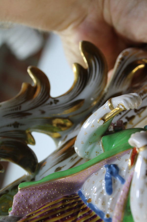 PAIR antique 19thc JACOB PETIT candle holder vieux paris porcelain vases