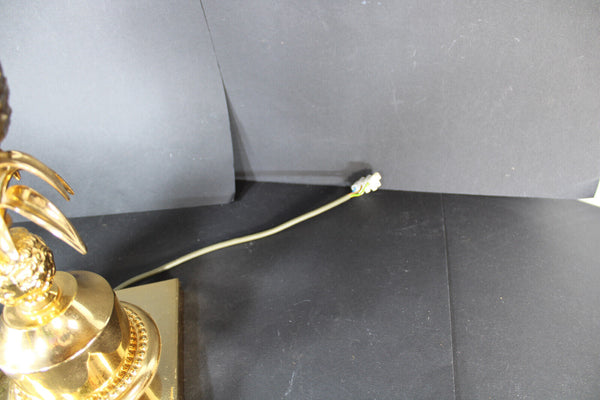 Hollywood regency Pineapple Table Lamp Brass Chrome attr maison jansen 70s
