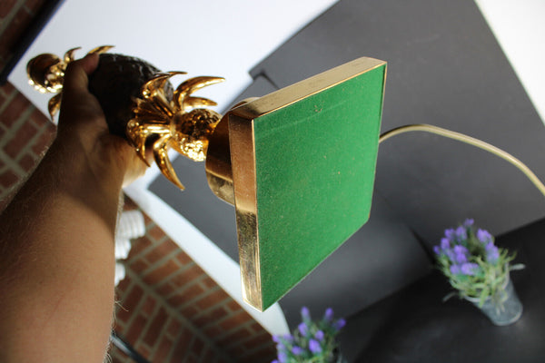 Hollywood regency Pineapple Table Lamp Brass Chrome attr maison jansen 70s