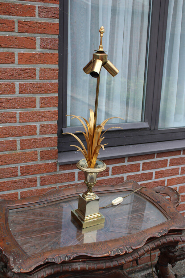 Hollywood regency Pineapple Table Lamp Brass Chrome Maison Boulanger 1970s