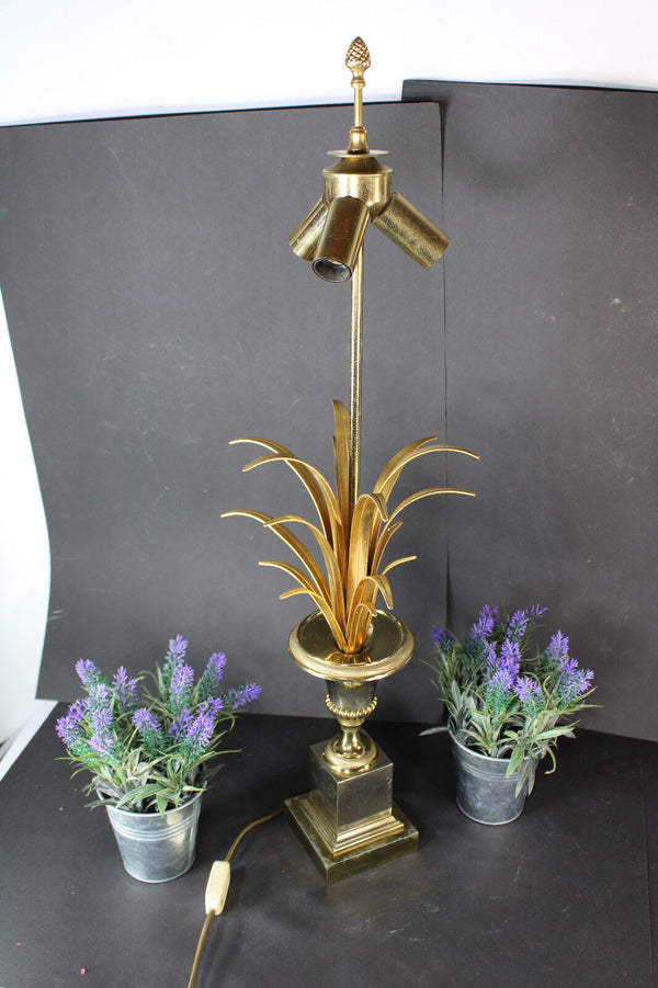 Hollywood regency Pineapple Table Lamp Brass Chrome Maison Boulanger 1970s