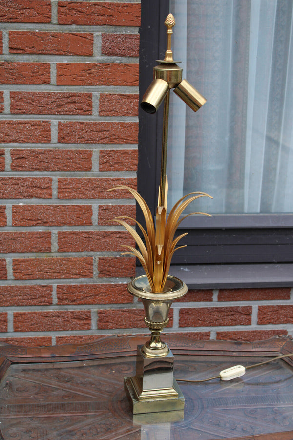 Hollywood regency Pineapple Table Lamp Brass Chrome Maison Boulanger 1970s