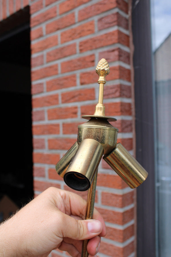 Hollywood regency Pineapple Table Lamp Brass Chrome Maison Boulanger 1970s