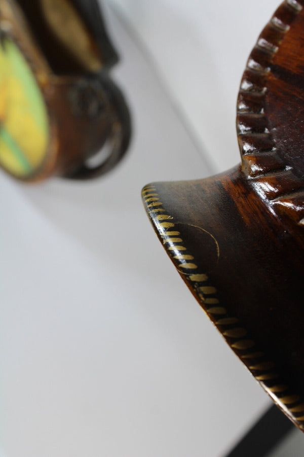 Vintage Ceramic mantel garniture set vases sail boat maritime