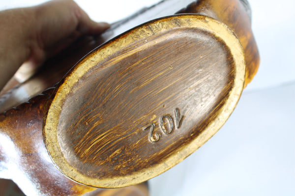 Vintage Ceramic mantel garniture set vases sail boat maritime