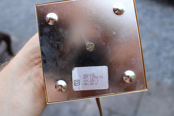 hollywood regency MASSIVE marked Retro mid century palm leaf table lamp