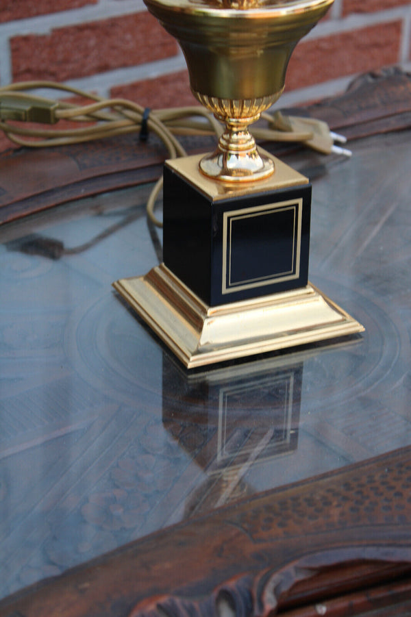 hollywood regency MASSIVE marked Retro mid century palm leaf table lamp