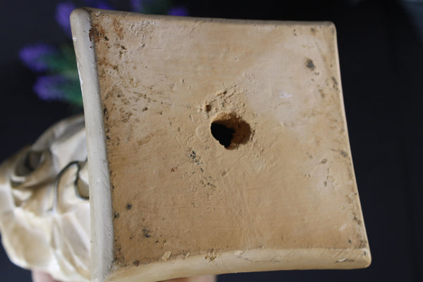 Antique notre dame wavre madonna child statue sculpture religious chalk