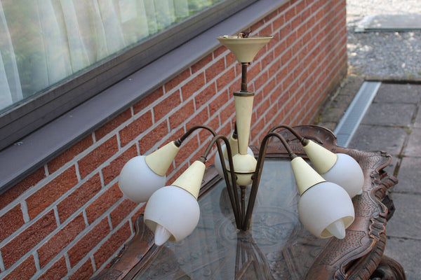 Italian stilnovo design spider mid century retro chandelier 1970