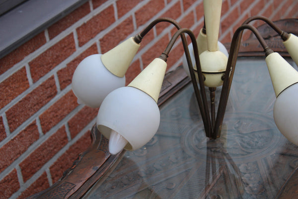 Italian stilnovo design spider mid century retro chandelier 1970