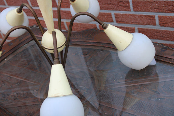 Italian stilnovo design spider mid century retro chandelier 1970