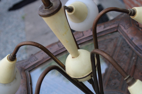 Italian stilnovo design spider mid century retro chandelier 1970