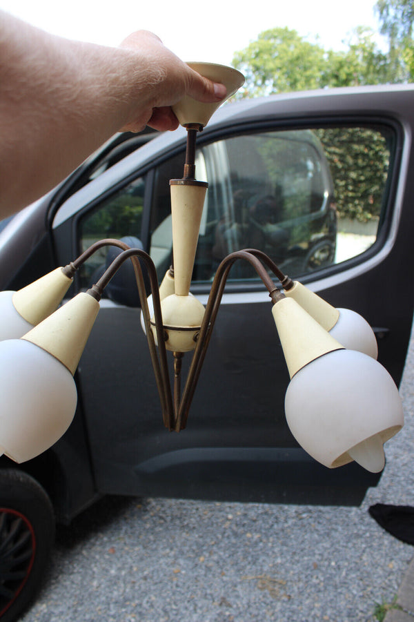 Italian stilnovo design spider mid century retro chandelier 1970