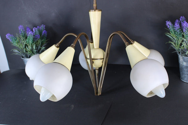Italian stilnovo design spider mid century retro chandelier 1970
