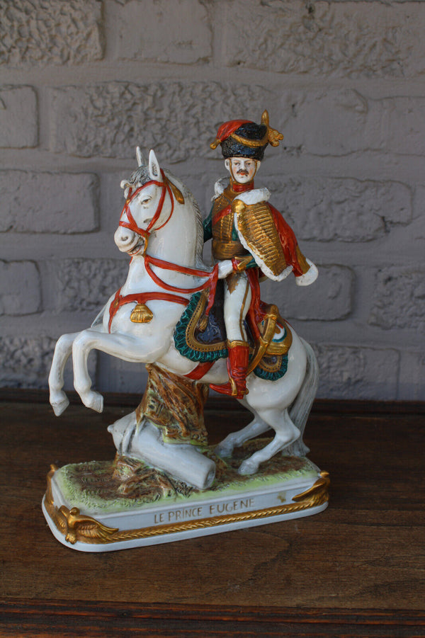German Scheibe alsbach porcelain marked napoleon prince eugene horse statue