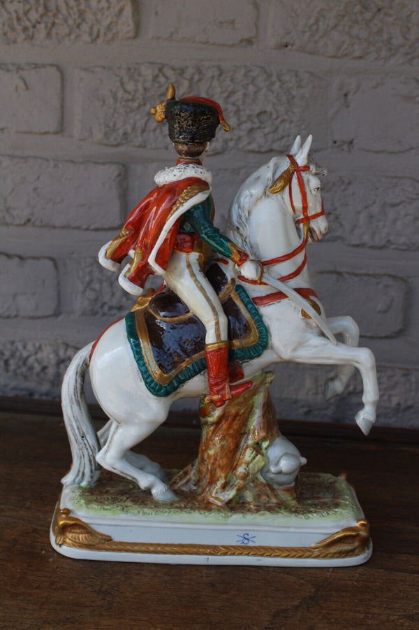 German Scheibe alsbach porcelain marked napoleon prince eugene horse statue