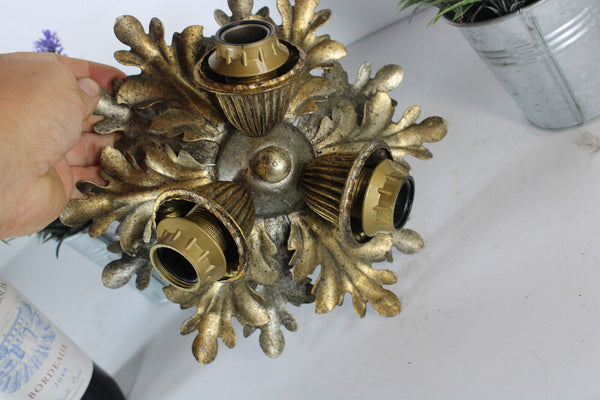 Vintage mid century  banci italian flush mount lamp chandelier metal