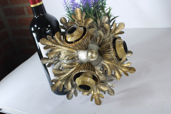 Vintage mid century  banci italian flush mount lamp chandelier metal