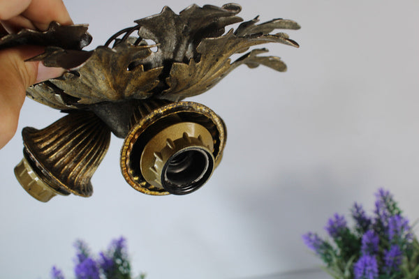 Vintage mid century  banci italian flush mount lamp chandelier metal