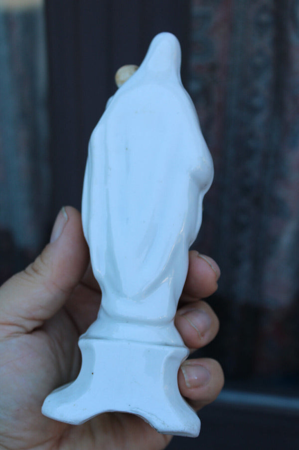 Antique french vieux paris porcelain madonna child figurine statue religious