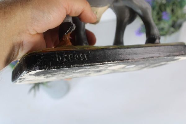 Antique flemish ceramic our lady ter Muilen madonna donkey figurine statue