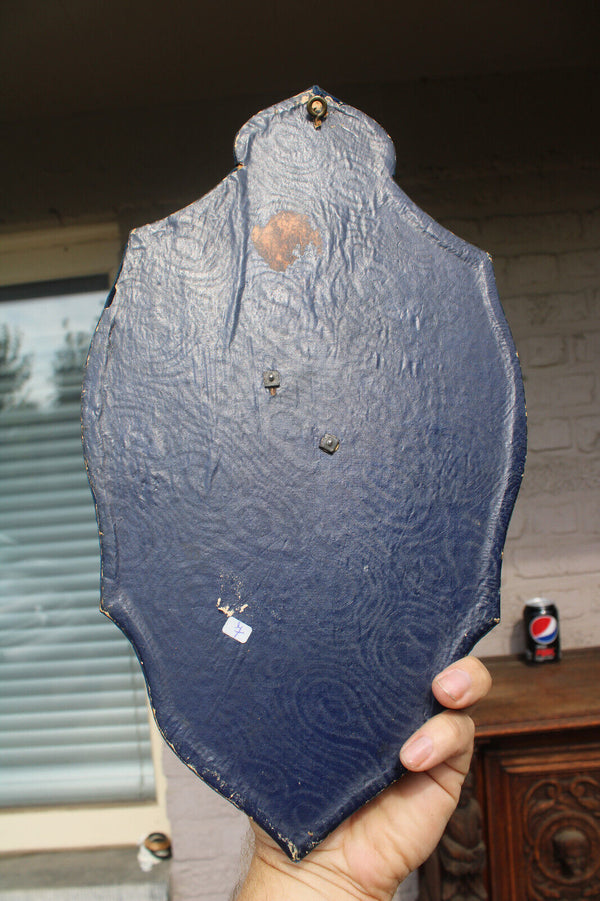 Antique Black forest meerschaum Archangel Statue holy water font religious panel