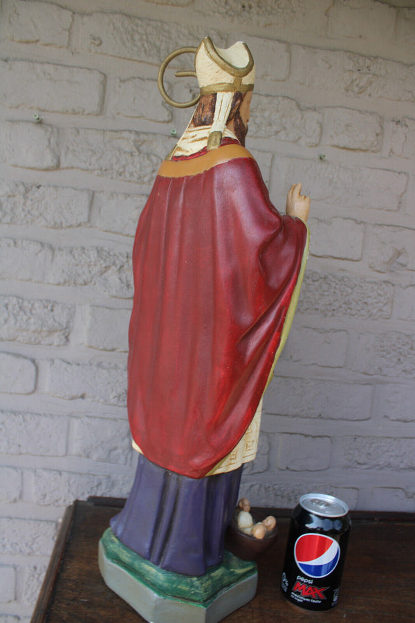 antique XL ceramic saint nicholas saint bishop statue sculpture religious