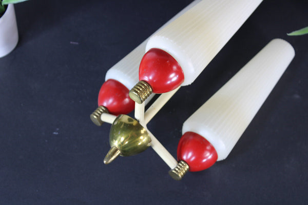 Vintage 70s retro plexi 3 arm pendant lamp chandelier