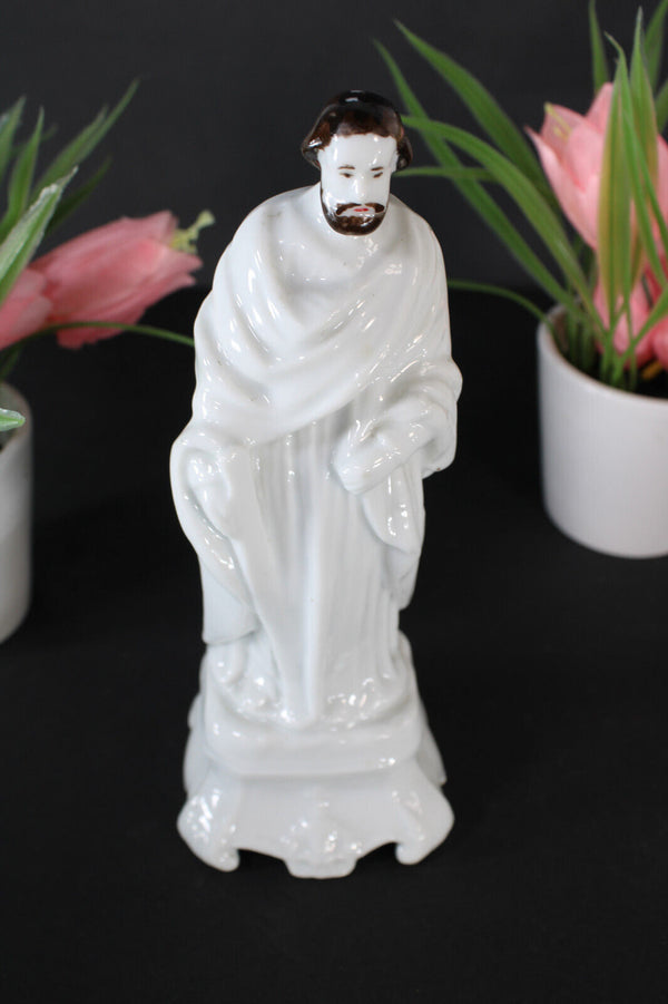 Antique vieux paris porcelain saint joseph figurine statue religious