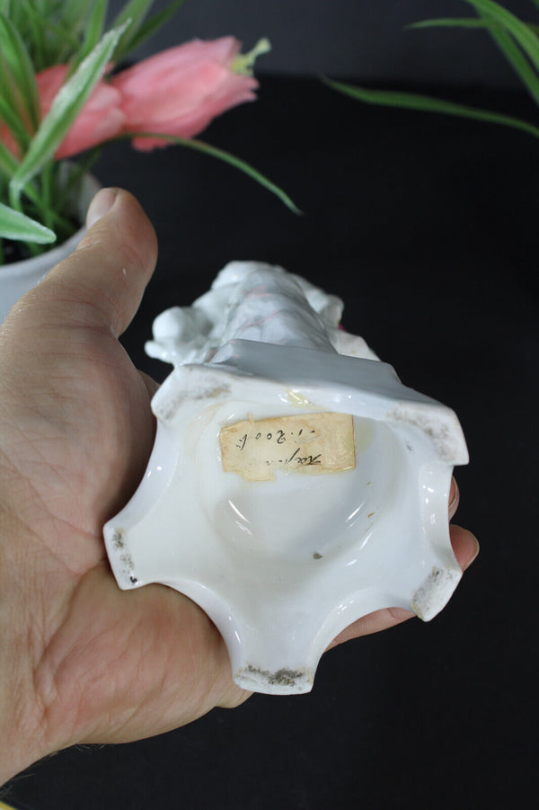 Antique vieux paris porcelain figurine statue pen holder