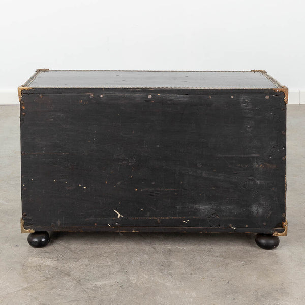 Antique 19thc Flemish Antwerp Marquetry inlay brass show cabinet rare