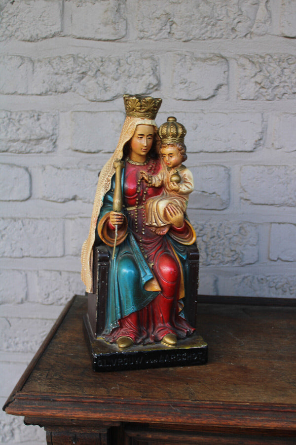 Antique ceramic chalk statue MAdonna our lady of AARSCHOT sculpture signed