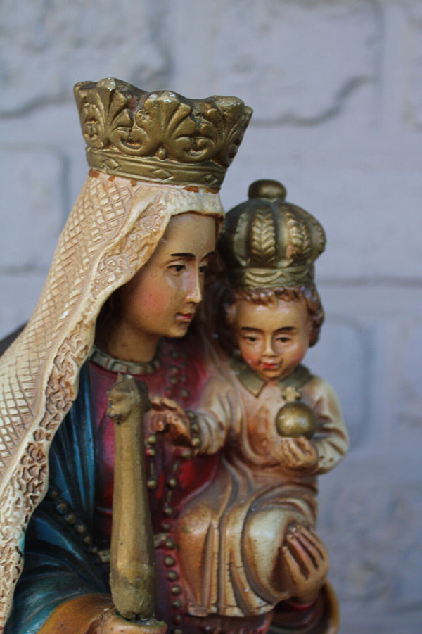 Antique ceramic chalk statue MAdonna our lady of AARSCHOT sculpture signed