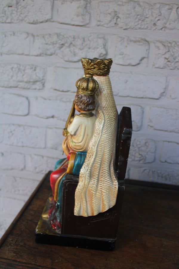Antique ceramic chalk statue MAdonna our lady of AARSCHOT sculpture signed